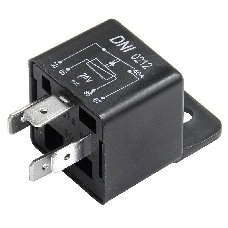 Rele Auxiliar 4 Pinos 24 Volts  C/ Suporte 40A - 5000.1001.0033